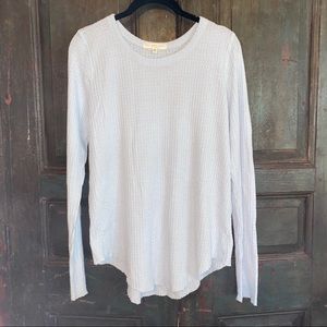 Urban Outfitters Baby blue waffle top raw hem